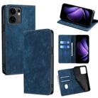 For OPPO Reno13 F 5G / 4G RFID Anti-theft Brush Magnetic Leather Phone Case(Blue) - 1
