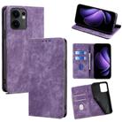 For OPPO Reno13 F 5G / 4G RFID Anti-theft Brush Magnetic Leather Phone Case(Purple) - 1