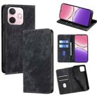 For OPPO A5 Pro 5G Global RFID Anti-theft Brush Magnetic Leather Phone Case(Black) - 1