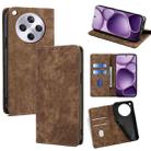 For OPPO Find X8s+ 5G RFID Anti-theft Brush Magnetic Leather Phone Case(Brown) - 1