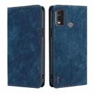 For Nokia G11 Plus RFID Anti-theft Brush Magnetic Leather Phone Case(Blue) - 1
