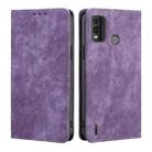 For Nokia G11 Plus RFID Anti-theft Brush Magnetic Leather Phone Case(Purple) - 1
