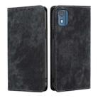 For Nokia C02 TA-1522 RFID Anti-theft Brush Magnetic Leather Phone Case(Black) - 1