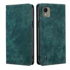 For Nokia C110 4G RFID Anti-theft Brush Magnetic Leather Phone Case(Green) - 1