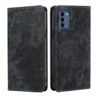 For Nokia C300 4G US Edition RFID Anti-theft Brush Magnetic Leather Phone Case(Black) - 1