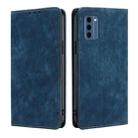 For Nokia C300 4G US Edition RFID Anti-theft Brush Magnetic Leather Phone Case(Blue) - 1