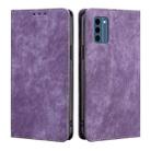 For Nokia C300 4G US Edition RFID Anti-theft Brush Magnetic Leather Phone Case(Purple) - 1