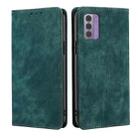 For Nokia G42 5G RFID Anti-theft Brush Magnetic Leather Phone Case(Green) - 1