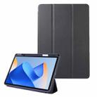 For Huawei MatePad 11 2023 Solid Color 3-folding Leather Tablet Case(Black) - 1