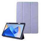 For Huawei MatePad 11 2023 Solid Color 3-folding Leather Tablet Case(Lavender Grey) - 1