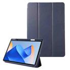 For Huawei MatePad 11 2023 Solid Color 3-folding Leather Tablet Case(Dark Blue) - 1