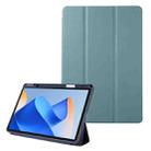 For Huawei MatePad 11 2023 Solid Color 3-folding Leather Tablet Case(Dark Green) - 1