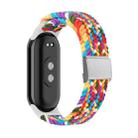 For Xiaomi Mi Band 8 Adjustable Nylon Braided Steel Buckle Watch Band(Rainbow) - 1