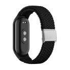 For Xiaomi Mi Band 8 Adjustable Nylon Braided Steel Buckle Watch Band(Black) - 1