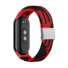 For Xiaomi Mi Band 8 Adjustable Nylon Braided Steel Buckle Watch Band(Red Black) - 1