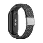 For Xiaomi Mi Band 8 Adjustable Nylon Braided Steel Buckle Watch Band(Grey) - 1