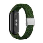 For Xiaomi Mi Band 8 Adjustable Nylon Braided Steel Buckle Watch Band(Green) - 1