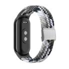 For Xiaomi Mi Band 8 Adjustable Nylon Braided Steel Buckle Watch Band(Colorful Black) - 1