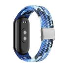 For Xiaomi Mi Band 8 Adjustable Nylon Braided Steel Buckle Watch Band(Colorful Blue) - 1