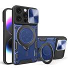 For iPhone 16 Pro CD Texture Sliding Camshield Magnetic Holder Phone Case(Purple) - 1