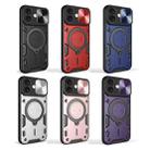 For iPhone 16 Plus CD Texture Sliding Camshield Magnetic Holder Phone Case(Red) - 2