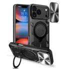 For iPhone 17 Pro Max CD Texture Sliding Camshield Magnetic Holder Phone Case(Black) - 1
