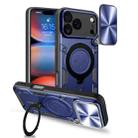 For iPhone 17 Pro Max CD Texture Sliding Camshield Magnetic Holder Phone Case(Blue) - 1
