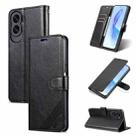 For Honor X50i AZNS Sheepskin Texture Flip Leather Phone Case(Black) - 1