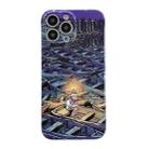 For iPhone 14 Pro Max Oil Painting Pattern Glossy PC Phone Case(Lonely Boatman) - 1