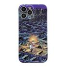 For iPhone 12 Oil Painting Pattern Glossy PC Phone Case(Lonely Boatman) - 1
