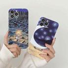 For iPhone 12 Oil Painting Pattern Glossy PC Phone Case(Lonely Boatman) - 4