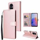 For OPPO A96 5G / Reno7 Z / Reno8 Z Multifunctional 3 Card Slots Leather Phone Case(Rose Gold) - 1