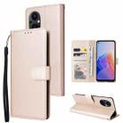 For OPPO A96 5G / Reno7 Z / Reno8 Z Multifunctional 3 Card Slots Leather Phone Case(Gold) - 1