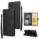 For OPPO Reno8 T 4G Multifunctional 3 Card Slots Leather Phone Case(Black) - 1