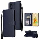 For OPPO Reno8 T 5G Multifunctional 3 Card Slots Leather Phone Case(Navy Blue) - 1