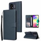 For Xiaomi Redmi 11A 4G Multifunctional 3 Card Slots Leather Phone Case(Navy Blue) - 1