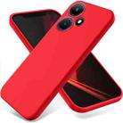 For Infinix Hot 30 Pure Color Liquid Silicone Shockproof Phone Case(Red) - 1