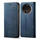 For OPPO Find X6 Pro Denim Texture Casual Style Horizontal Flip Leather Case(Blue) - 1