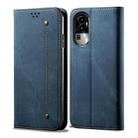 For OPPO Reno10 Global / Reno10 Pro Global Denim Texture Casual Style Horizontal Flip Leather Case(Blue) - 1