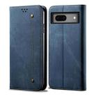 For Google Pixel 7a Denim Texture Casual Style Horizontal Flip Leather Case(Blue) - 1