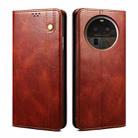 For OPPO Find X6 Oil Wax Crazy Horse Texture Leather Phone Case(Brown) - 1