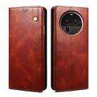 For OPPO Find X6 Pro Oil Wax Crazy Horse Texture Leather Phone Case(Brown) - 1