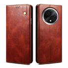 For OPPO A3 Pro 5G Oil Wax Crazy Horse Texture Leather Phone Case(Brown) - 1
