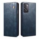 For OPPO Reno12 Pro 5G Global Oil Wax Crazy Horse Texture Leather Phone Case(Navy Blue) - 1