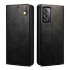 For OPPO Reno12 Pro 5G Global Oil Wax Crazy Horse Texture Leather Phone Case(Black) - 1
