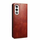 For OPPO K12x 5G Global Oil Wax Crazy Horse Texture Leather Phone Case(Brown) - 3