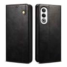 For OPPO K12x 5G Global Oil Wax Crazy Horse Texture Leather Phone Case(Black) - 1