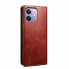 For OPPO A3X 5G India Oil Wax Crazy Horse Texture Leather Phone Case(Brown) - 3