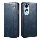 For OPPO A60 Oil Wax Crazy Horse Texture Leather Phone Case(Navy Blue) - 1