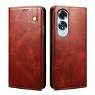 For OPPO A60 Oil Wax Crazy Horse Texture Leather Phone Case(Brown) - 1